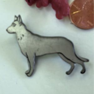 Pewter Dog Brooch German Shepard dog jewelry silver dog Brooches